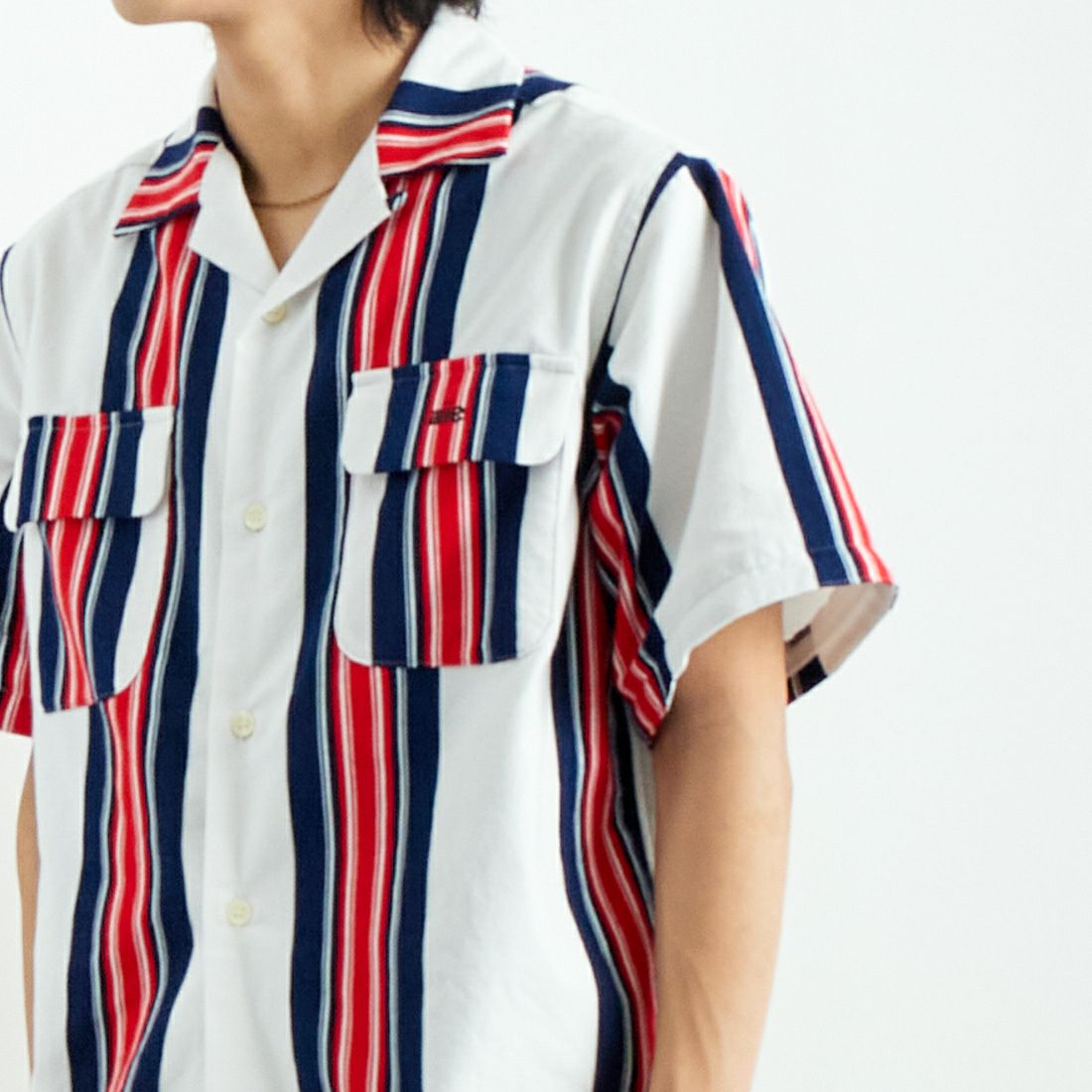 AiE [エーアイイー] ストライプペインターシャツ [PU617] A OFF WHIT