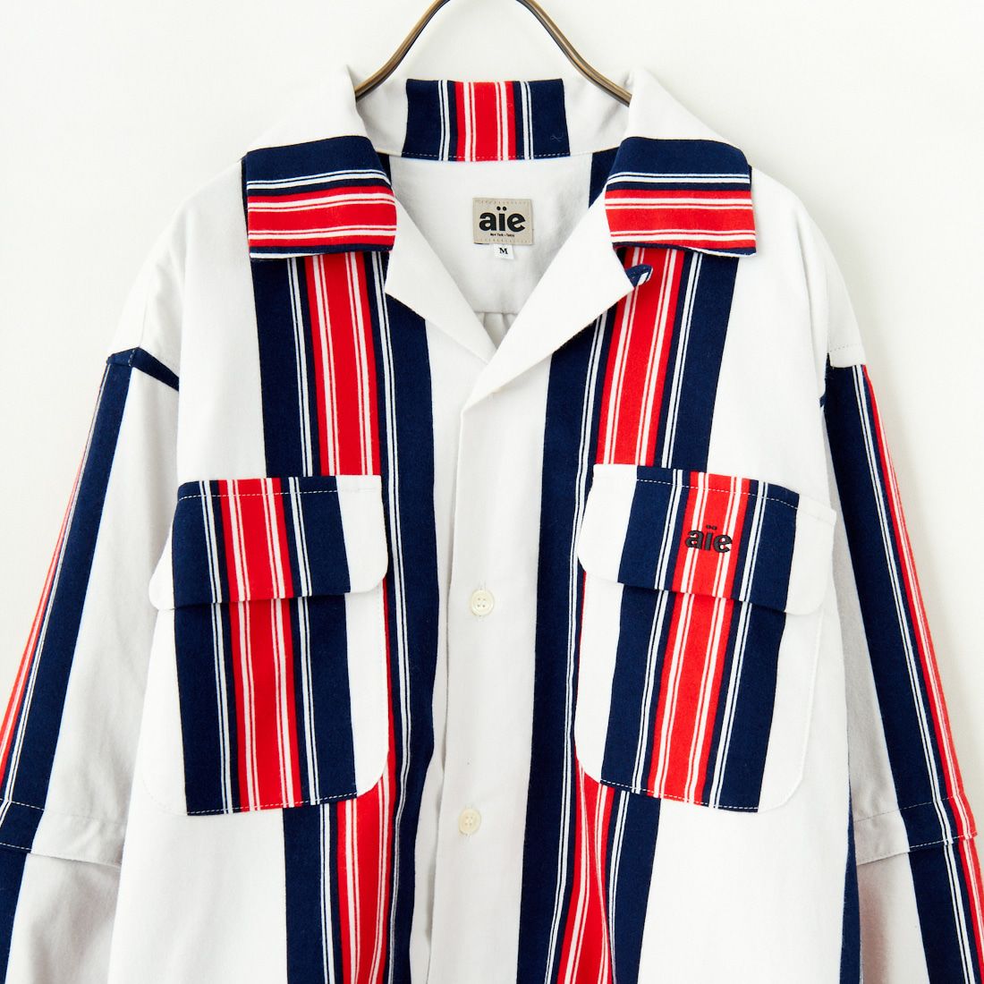 AiE [エーアイイー] ストライプペインターシャツ [PU617] A OFF WHIT