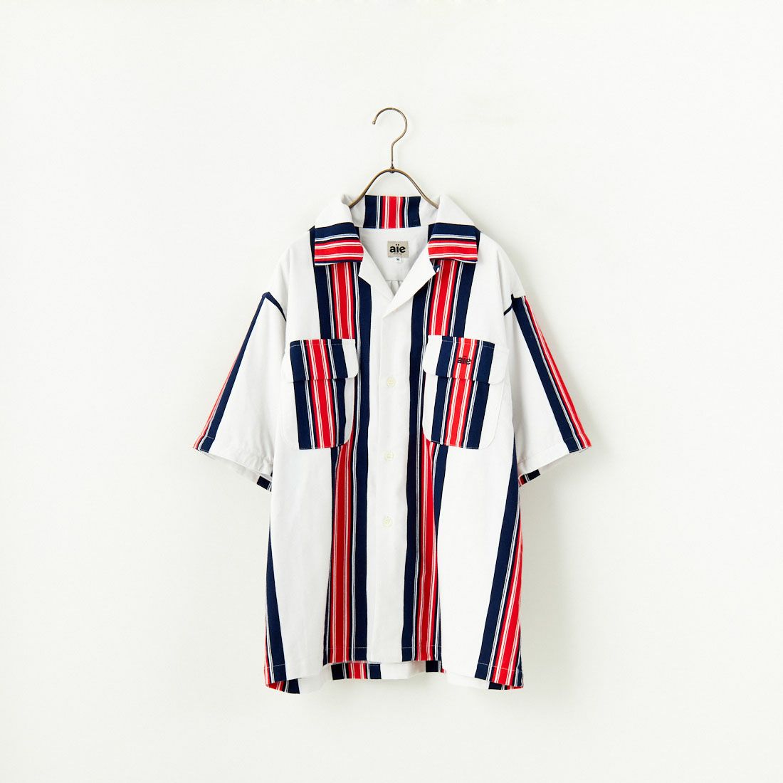AiE [エーアイイー] ストライプペインターシャツ [PU617] A OFF WHIT