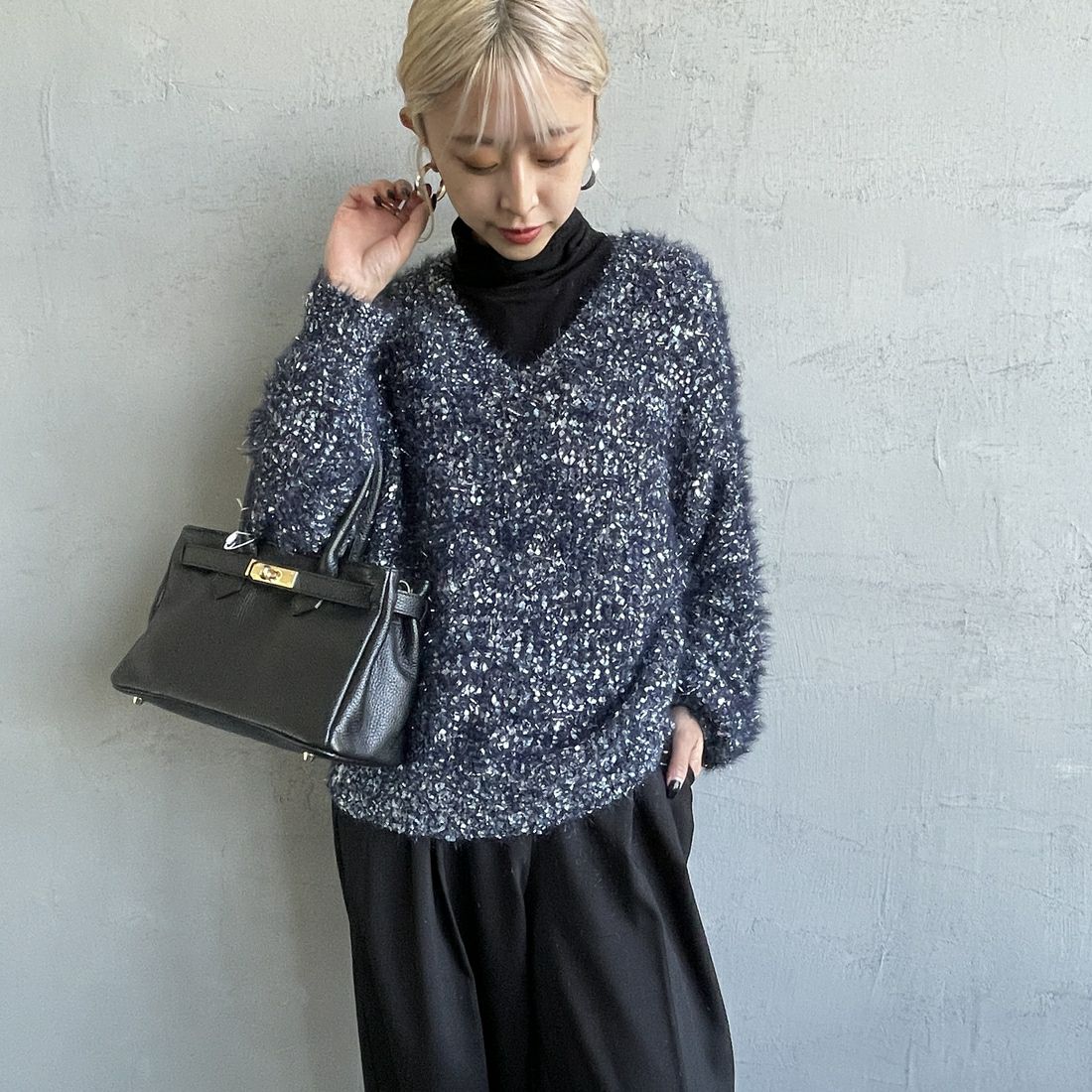 16 NAVY&&モデル身長：150cm 着用サイズ：F&&