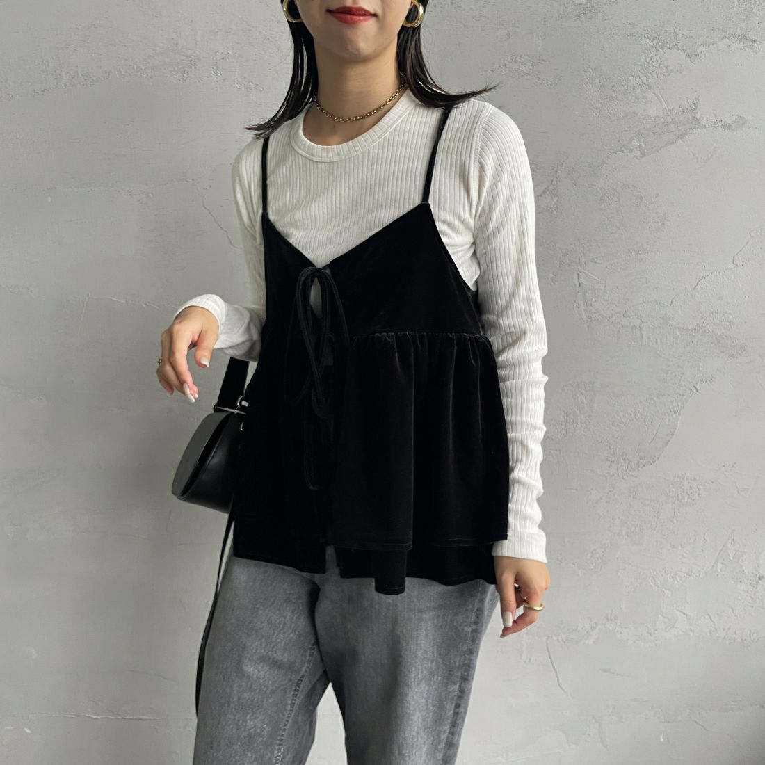 09 BLACK&&モデル身長：163cm 着用サイズ：F&&