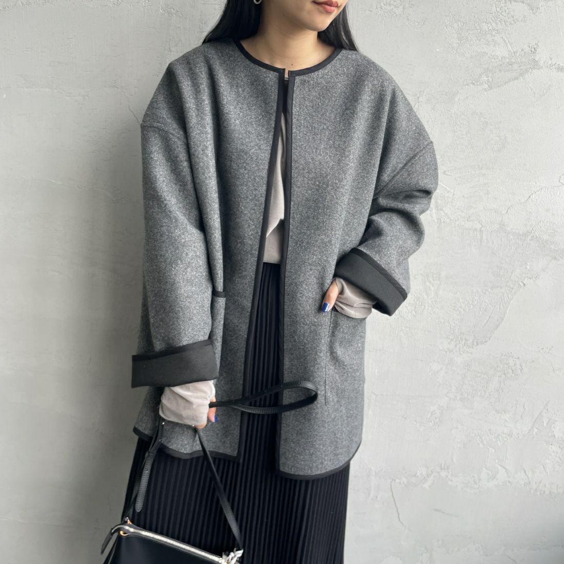08 CHR/BLK&&モデル身長：156cm 着用サイズ：F&&