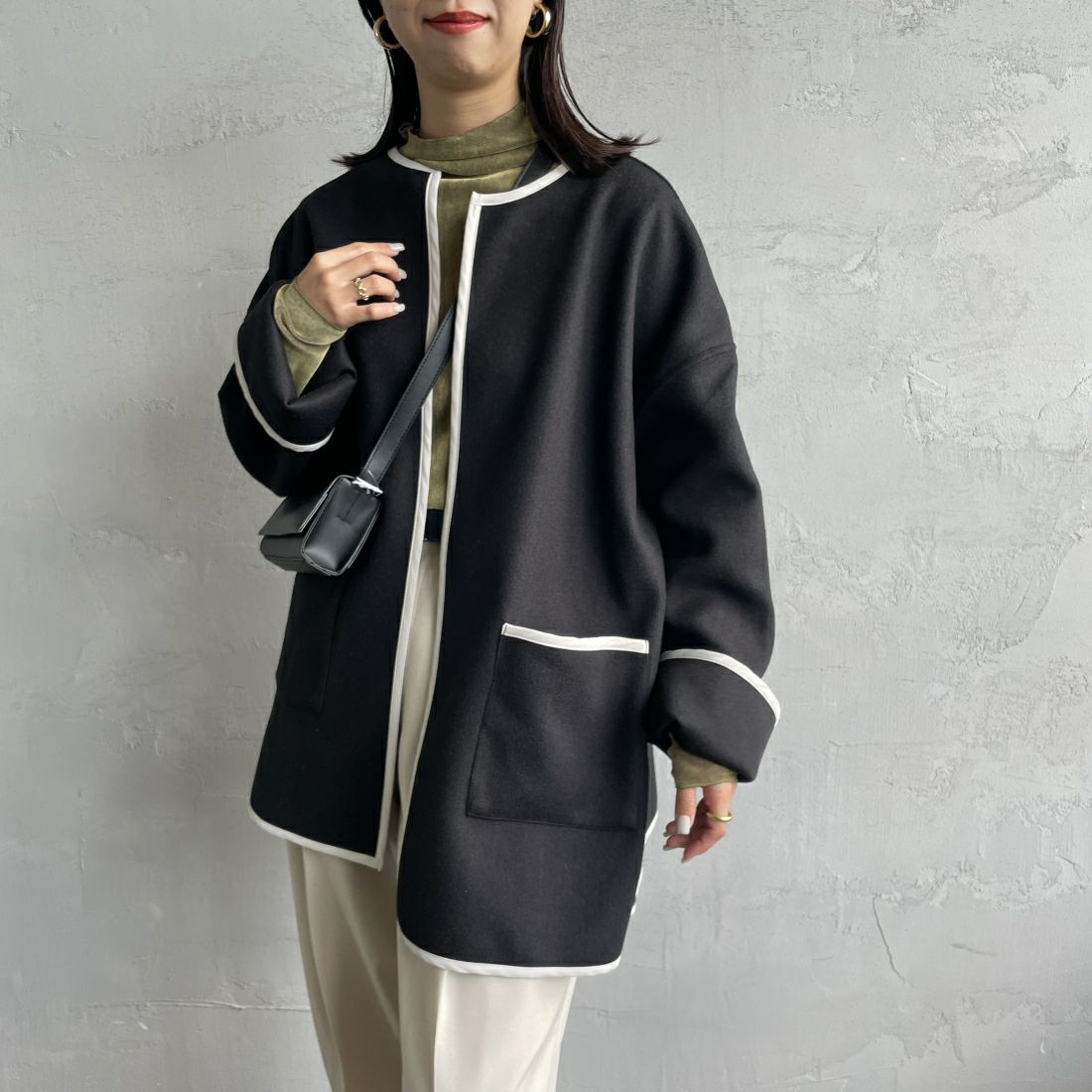 09 BLK/GRG&&モデル身長：163cm 着用サイズ：F&&