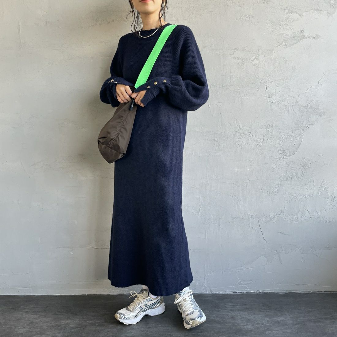 16 NAVY&&モデル身長：160cm 着用サイズ：F&&