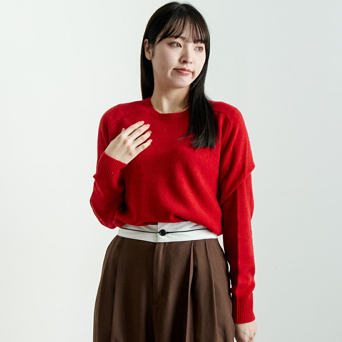 RED&&モデル身長：167cm 着用サイズ：F&&