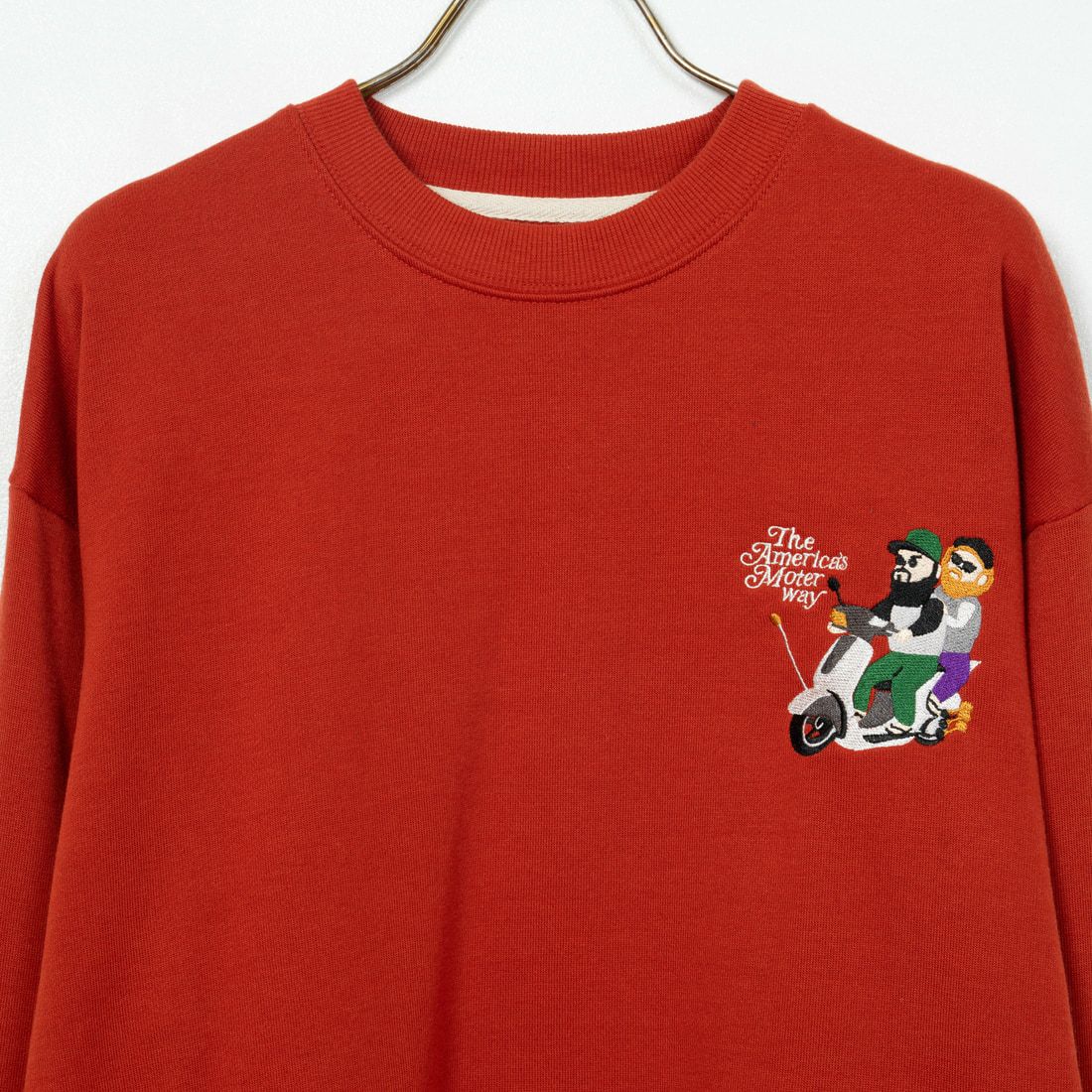 33Degrees [サーティスリーディグリーズ] HIGEOZI3 サガラ刺繍スウェット [TDR-244-075] C FADE RED