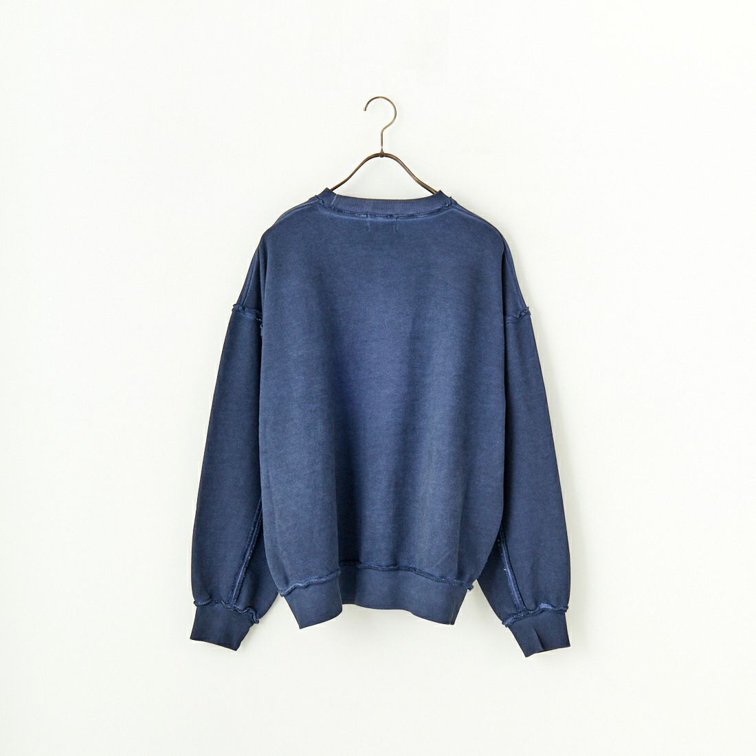 SLICK [スリック] ピグメントダイ ダメージスウェットシャツ [5155923] 210 NAVY