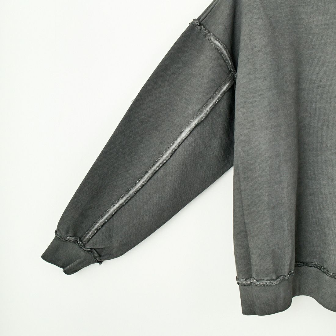 SLICK [スリック] ピグメントダイ ダメージスウェットシャツ [5155923] 720 COAL B