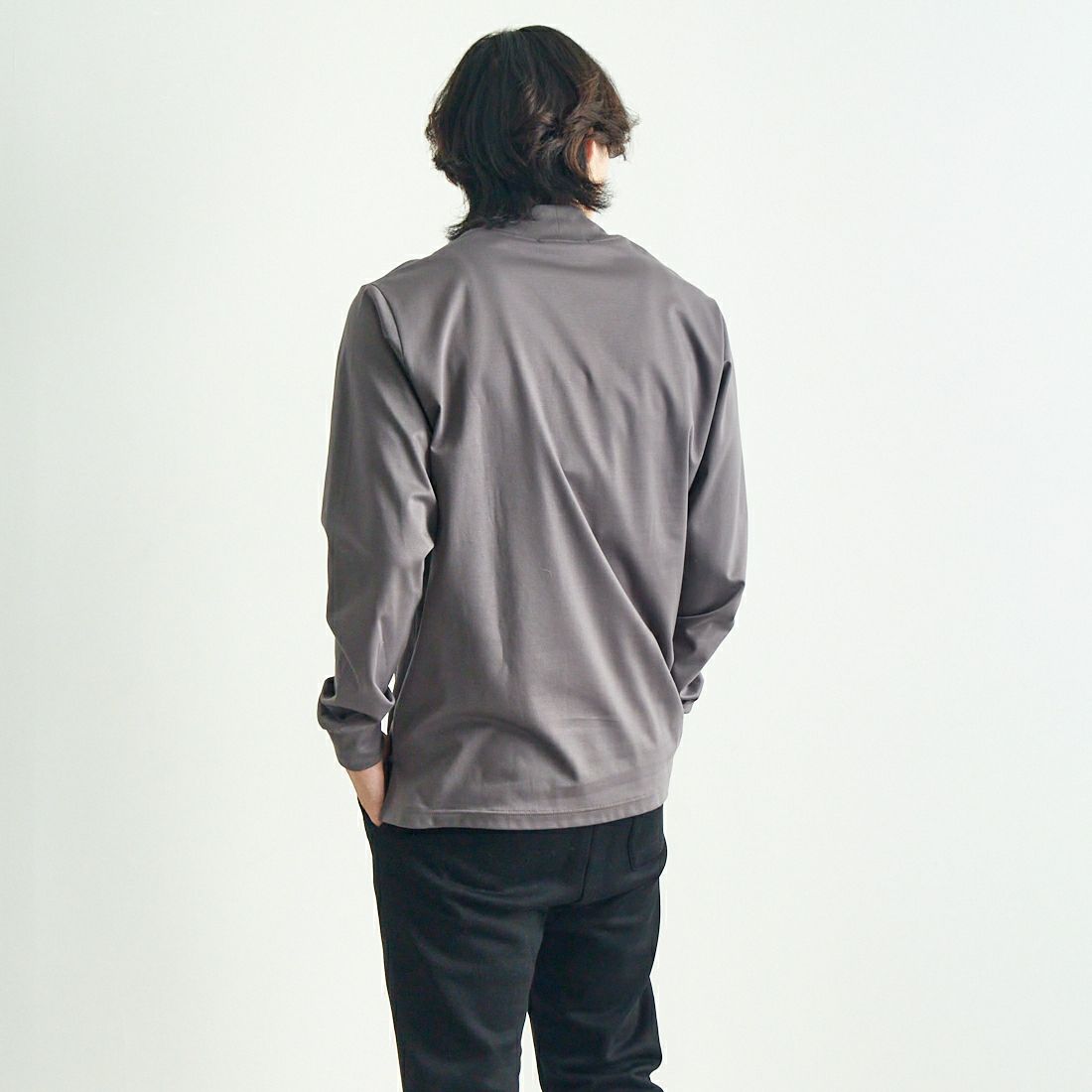 TATRAS [タトラス] MIBEILO モックネックTシャツ [MTAT24A8275-M] C.GRAY &&モデル身長：179cm 着用サイズ：2&&