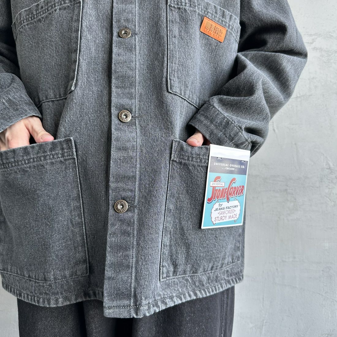 UNIVERSAL OVERALL [ユニバーサルオーバーオール] 別注 カバーオールジャケット [U2513225IN-JF] BLK DENIM