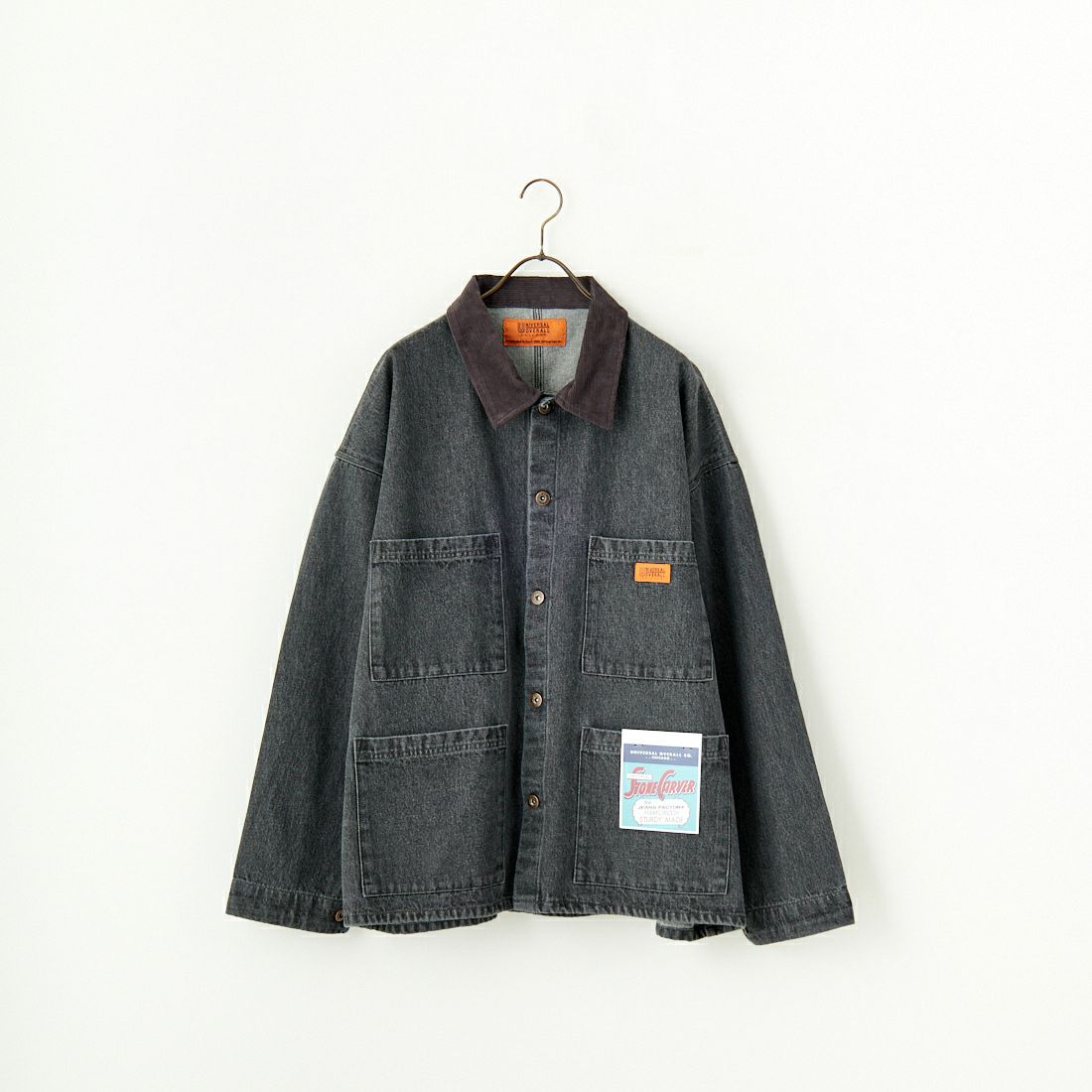 UNIVERSAL OVERALL [ユニバーサルオーバーオール] 別注 カバーオールジャケット [U2513225IN-JF] BLK DENIM