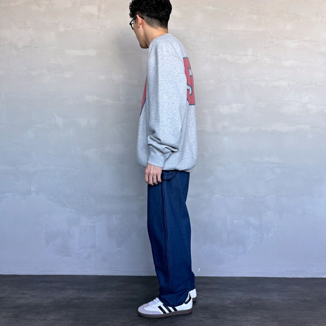 Jeans Factory Clothes [ジーンズファクトリークローズ] STANDARD ダブルニーカーブペインターパンツ [JFC-243-066] ONE WASH &&モデル身長：168cm 着用サイズ：L&&