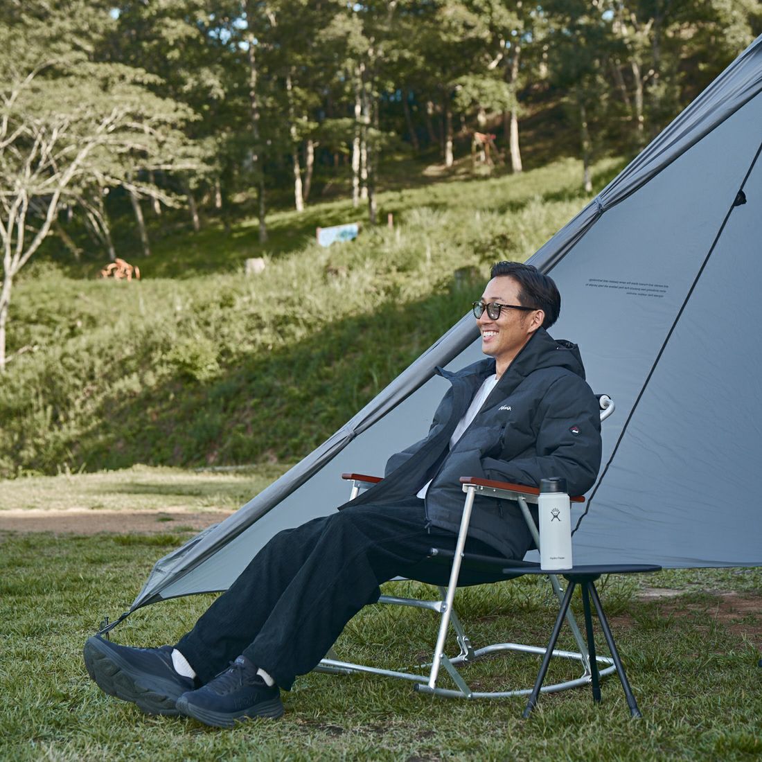 JEANSFACTORY × NANGA [ジーンズファクトリー × ナンガ] 別注 HINOC ダウンジャケット [JMP-244-023] BLACK &&モデル身長：176cm 着用サイズ：L&&