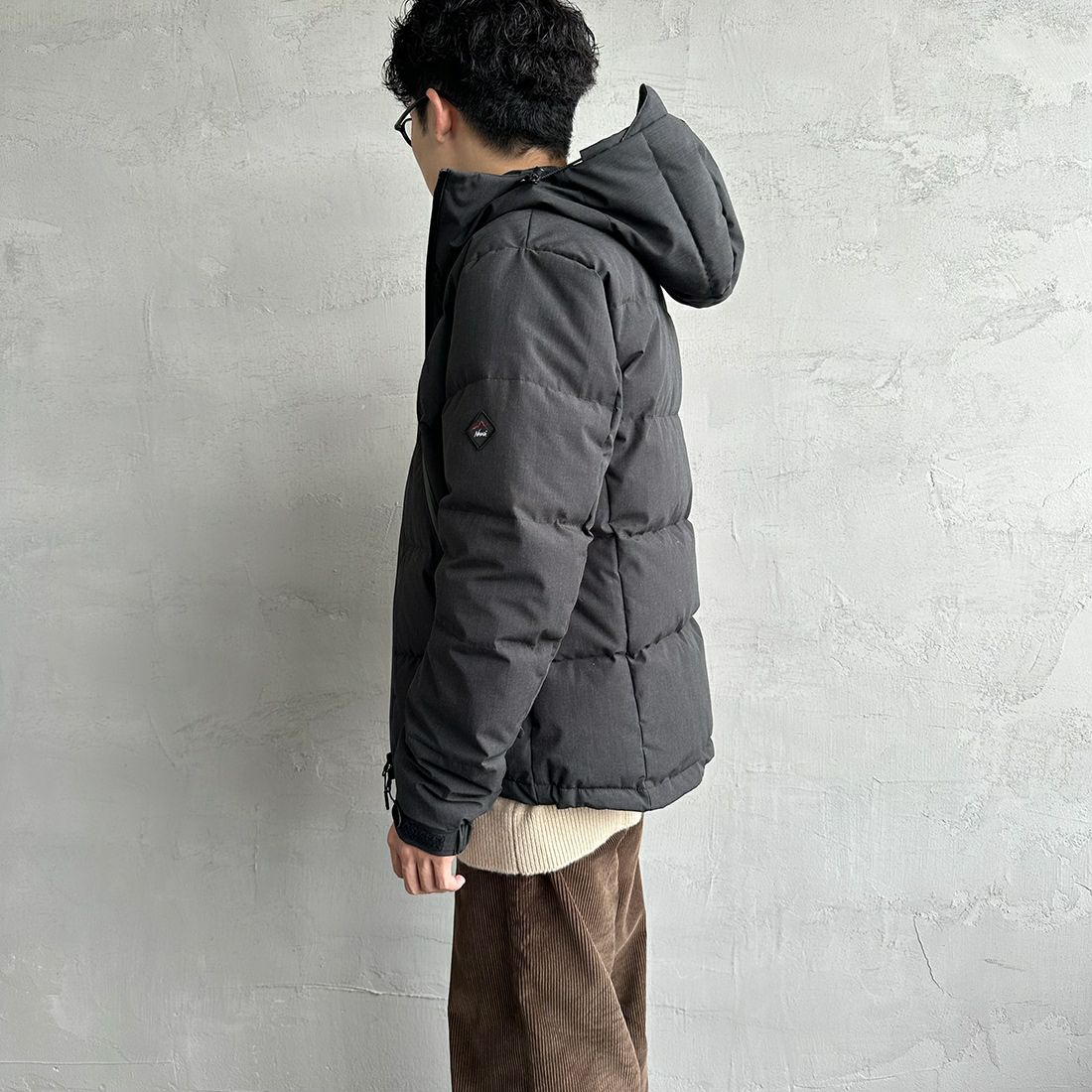 JEANSFACTORY × NANGA [ジーンズファクトリー × ナンガ] 別注 HINOC ダウンジャケット [JMP-244-023] BLACK &&モデル身長：168cm 着用サイズ：M&&