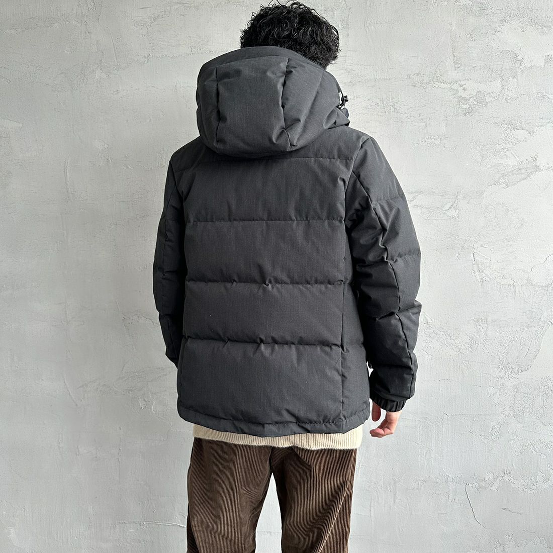 JEANSFACTORY × NANGA [ジーンズファクトリー × ナンガ] 別注 HINOC ダウンジャケット [JMP-244-023] BLACK &&モデル身長：168cm 着用サイズ：M&&