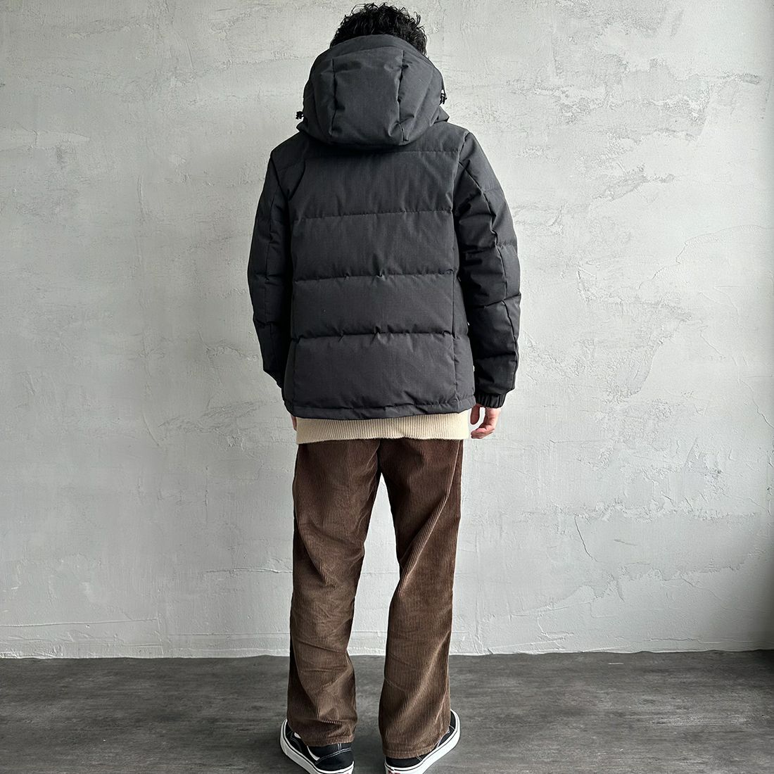 JEANSFACTORY × NANGA [ジーンズファクトリー × ナンガ] 別注 HINOC ダウンジャケット [JMP-244-023] BLACK &&モデル身長：168cm 着用サイズ：M&&