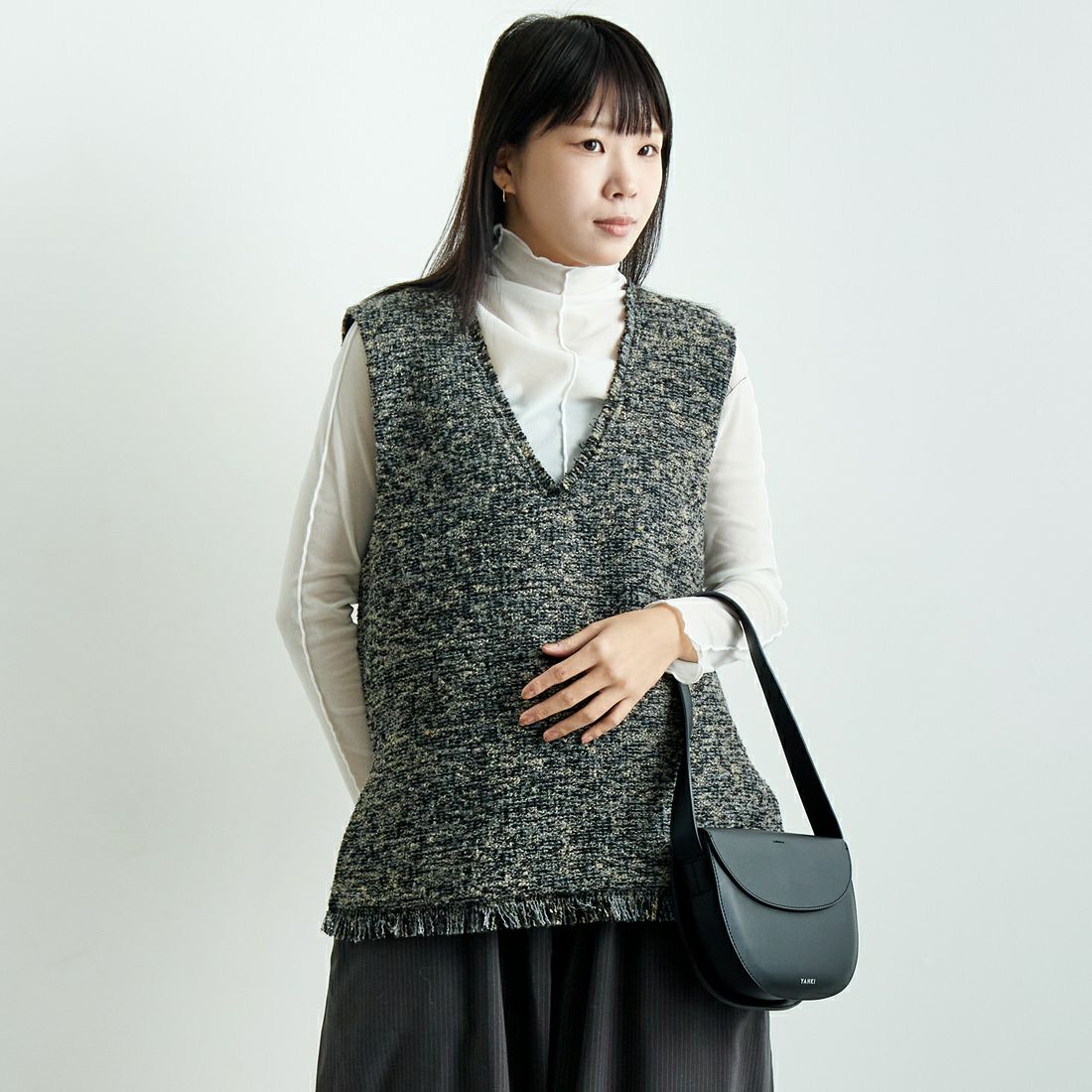 710 BEIGE&&モデル身長：167cm 着用サイズ：F&&