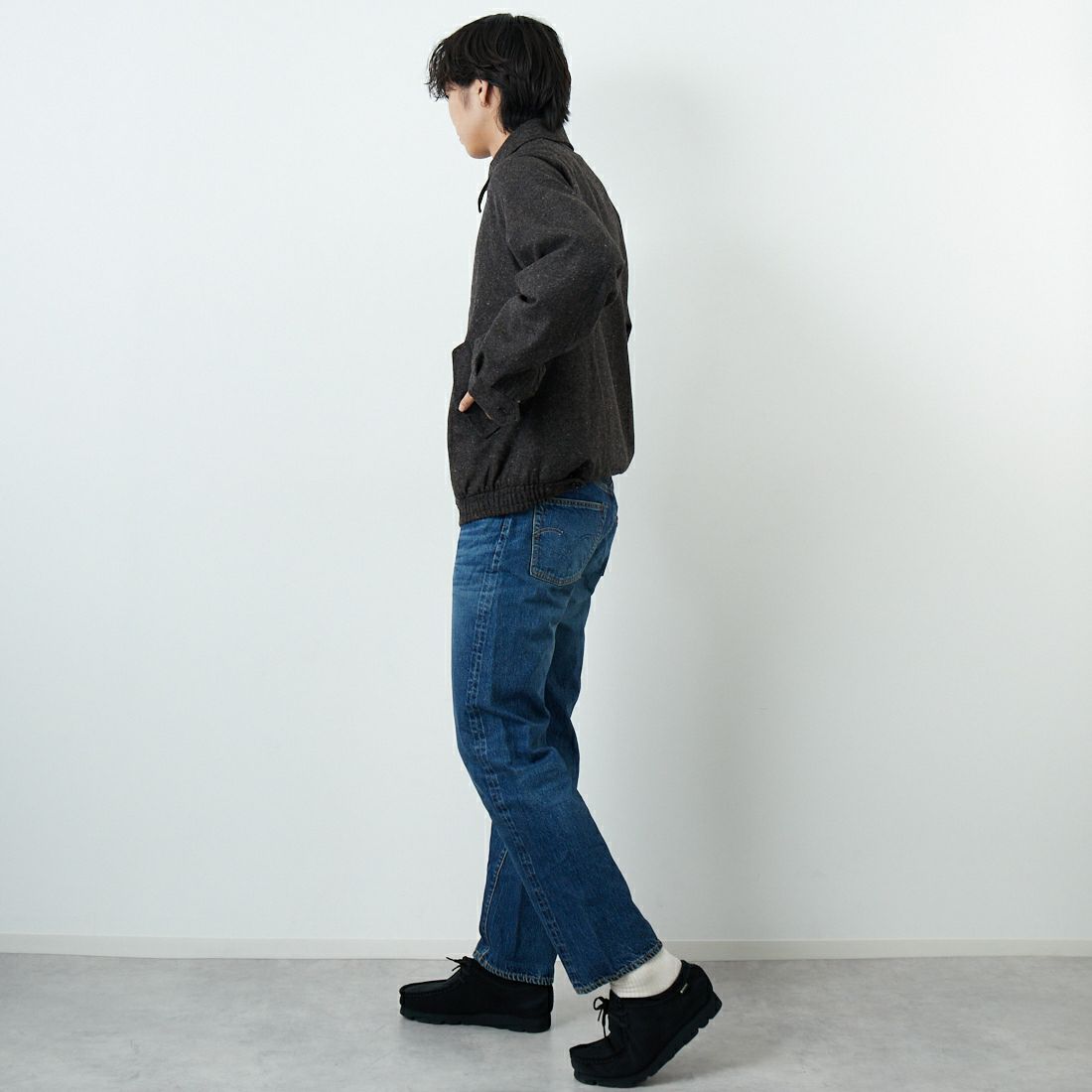 WAREHOUSE [ウエアハウス] 2ND-HAND 1101 [1101] D U/W (USED WASH 濃) &&モデル身長：179cm 着用サイズ：32&&