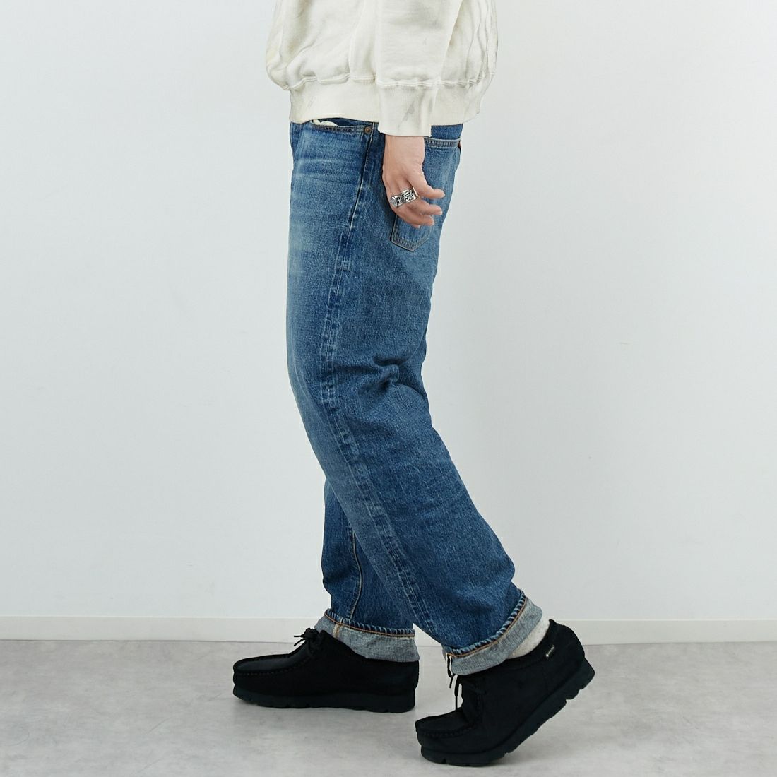 WAREHOUSE [ウエアハウス] 2ND-HAND 1101 [1101] UW (USED WASH 中)&&モデル身長：179cm 着用サイズ：32&&