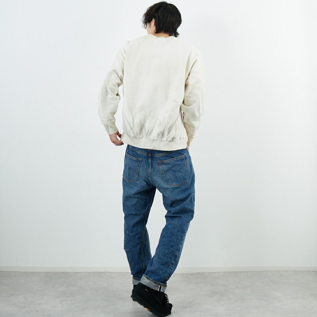 WAREHOUSE [ウエアハウス] 2ND-HAND 1101 [1101] UW (USED WASH 中)&&モデル身長：179cm 着用サイズ：32&&