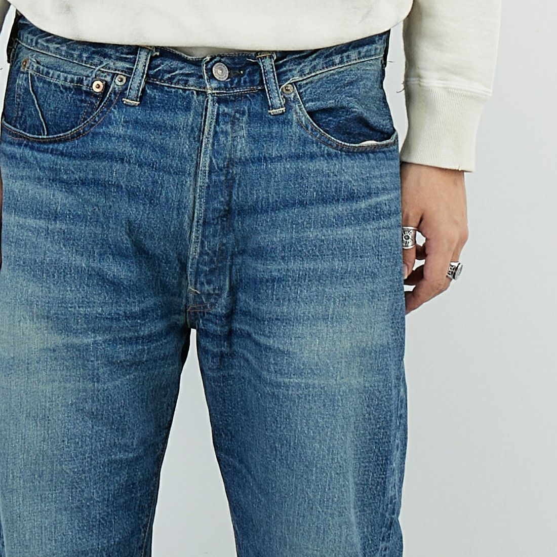 ウエアハウス1101 セコハン ヴィンテージ加工デニム ジーンズ WAREHOUSE [ウエアハウス] 2ND-HAND デニムパンツ(USED WASH) [1101