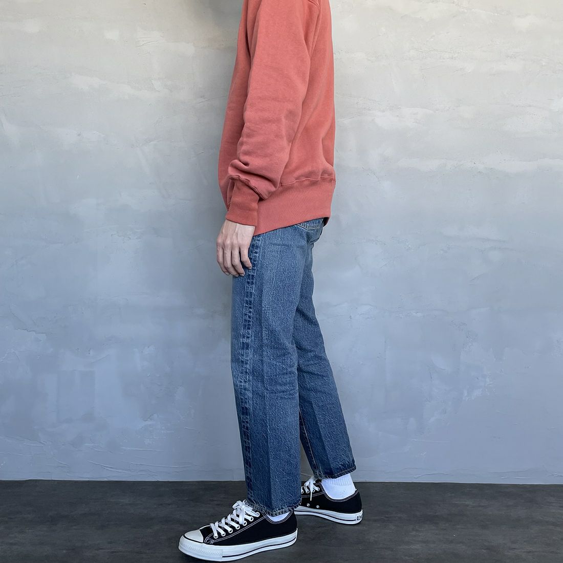 WAREHOUSE [ウエアハウス] 2ND-HAND 1101 [1101] UW (USED WASH 中)&&モデル身長：168cm 着用サイズ：29&&