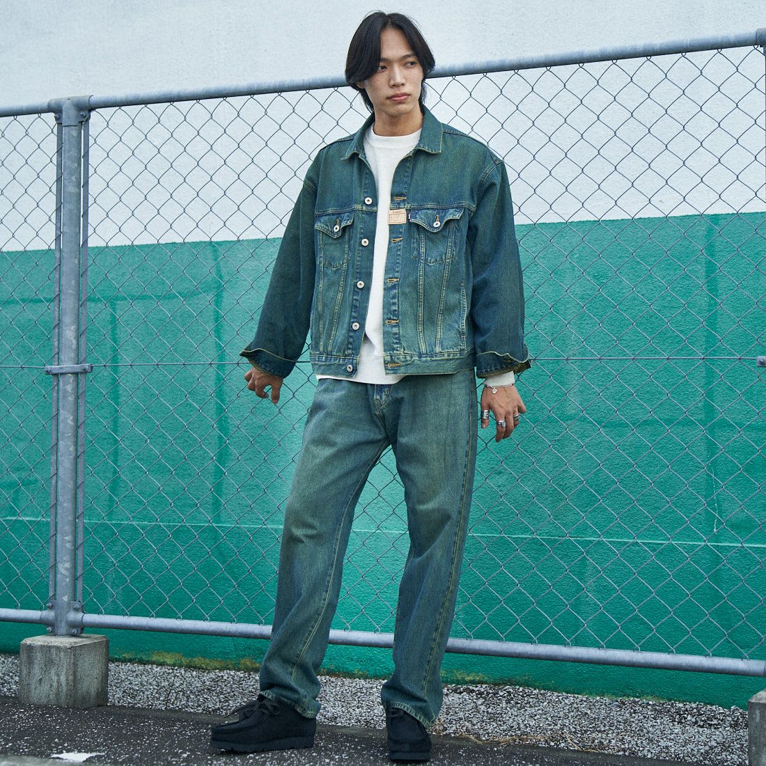 LiBERTO [リベルト] FIFTIES テーパードデニム [FL2505] 88 GRUNGE &&モデル身長：179cm 着用サイズ：30&&