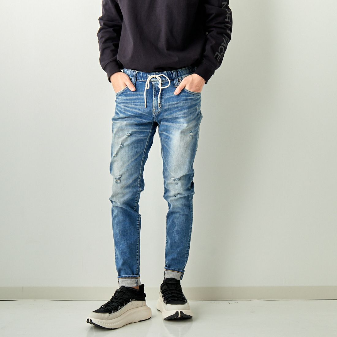 BIG JOHN [ビッグジョン] テーパードジョガー [MMM336H] 313C &&モデル身長：173cm 着用サイズ：28&&