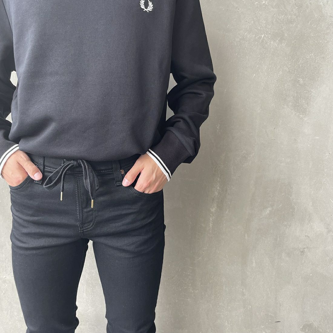 BIG JOHN [ビッグジョン] テーパードジョガー [MMM336H]&&モデル身長：168cm 着用サイズ：26&&