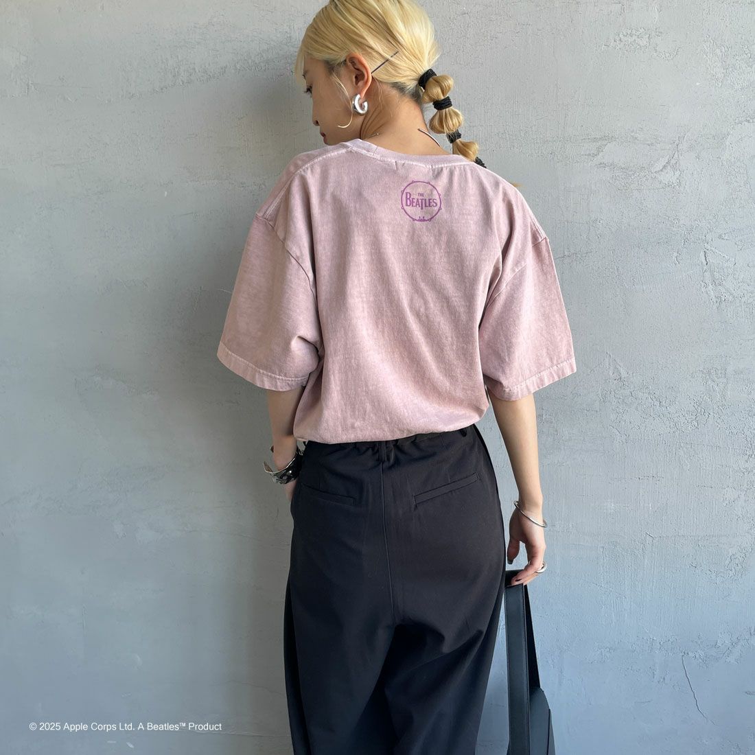 GOOD ROCK SPEED [グッドロックスピード] 別注 THE BEATLES ロックプリントTシャツ [INTN-027-JF] PINK &&モデル身長：150cm 着用サイズ：M&&