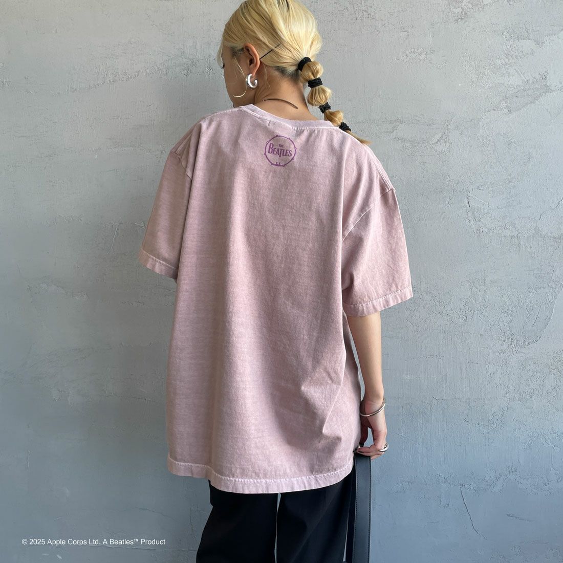 GOOD ROCK SPEED [グッドロックスピード] 別注 THE BEATLES ロックプリントTシャツ [INTN-027-JF] PINK &&モデル身長：150cm 着用サイズ：M&&
