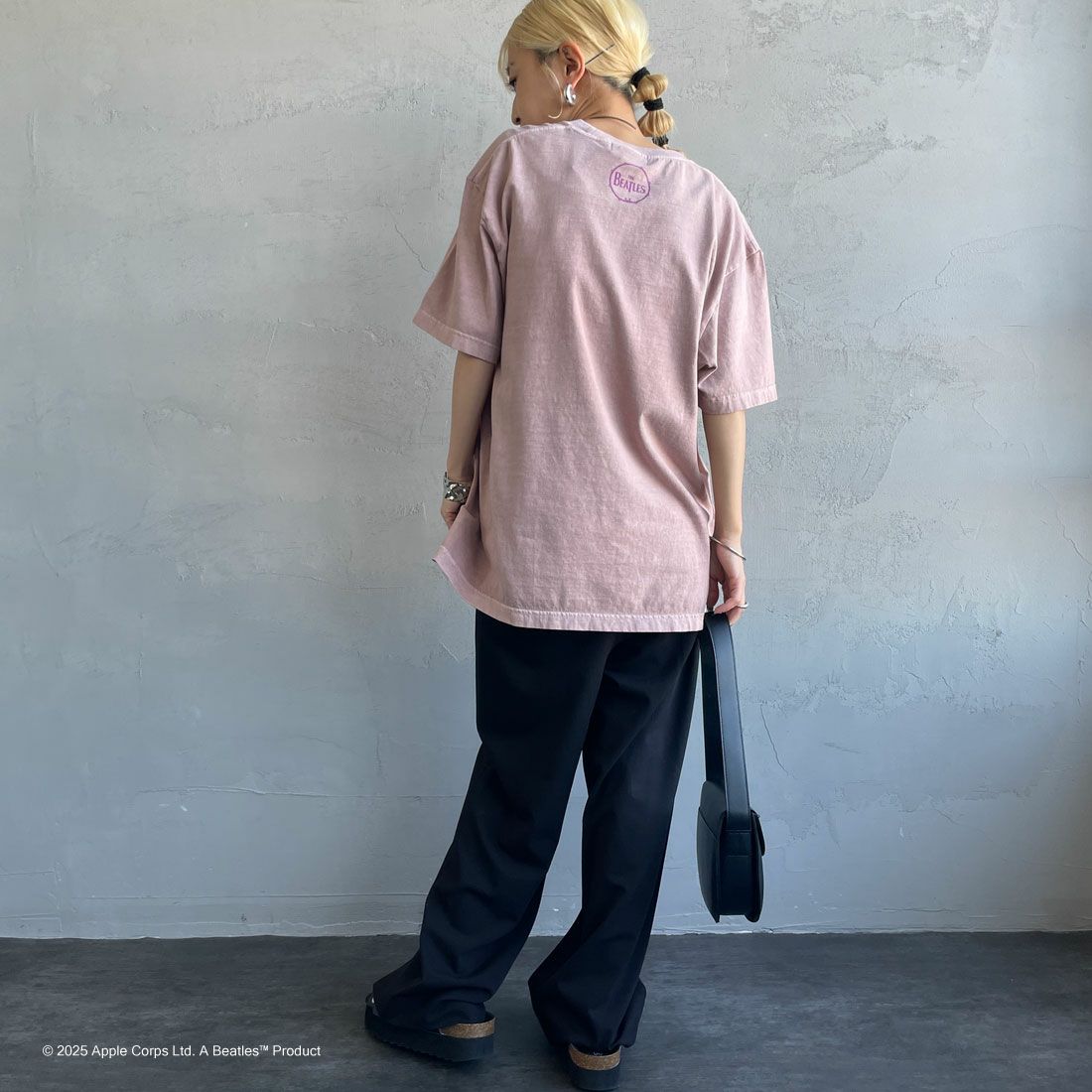 GOOD ROCK SPEED [グッドロックスピード] 別注 THE BEATLES ロックプリントTシャツ [INTN-027-JF] PINK &&モデル身長：150cm 着用サイズ：M&&