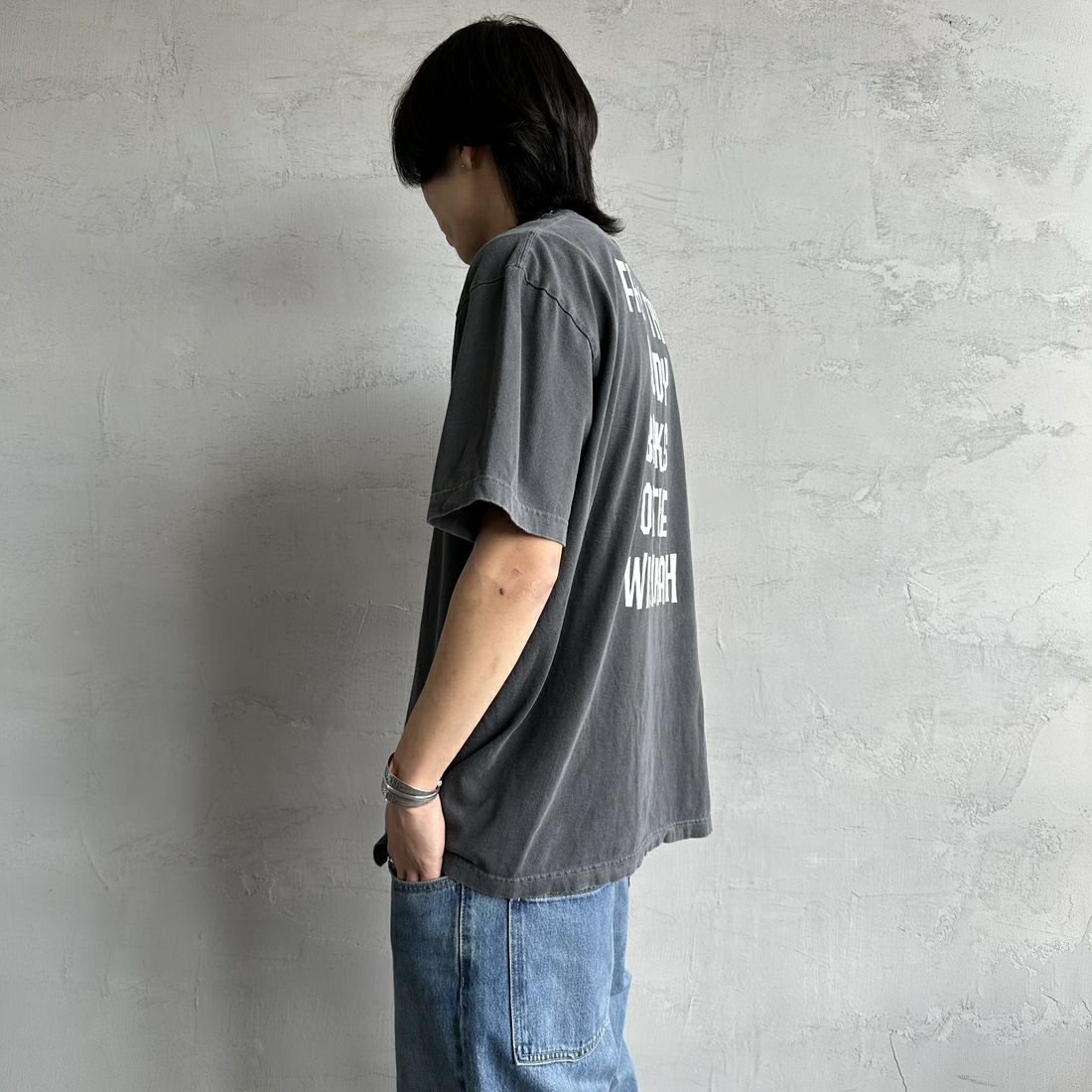 GOOD ROCK SPEED [グッドロックスピード] 別注 NIRVANA ロックプリントTシャツ [INTN-032-JF] CHARCOAL &&モデル身長：179cm 着用サイズ：XL&&