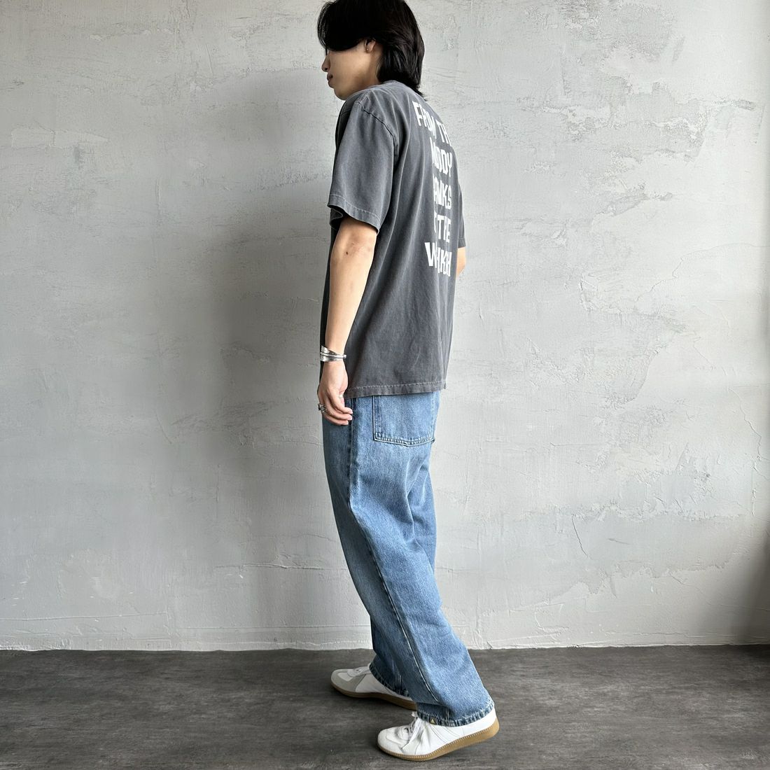 GOOD ROCK SPEED [グッドロックスピード] 別注 NIRVANA ロックプリントTシャツ [INTN-032-JF] CHARCOAL &&モデル身長：179cm 着用サイズ：XL&&