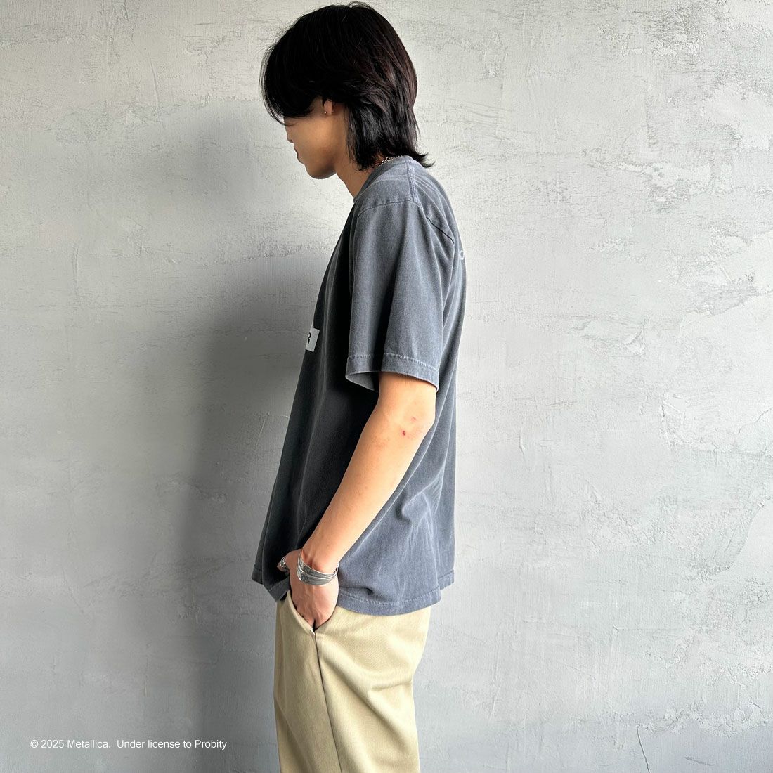GOOD ROCK SPEED [グッドロックスピード] 別注 METALLICA ロックプリントTシャツ [INTN-029-JF] CHARCOAL &&モデル身長：179cm 着用サイズ：XL&&