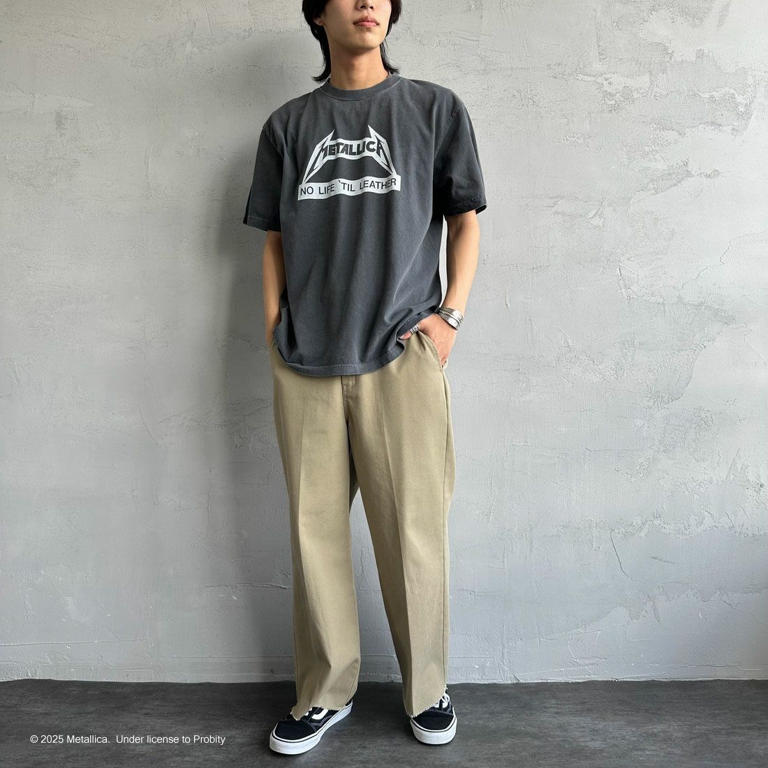 GOOD ROCK SPEED [グッドロックスピード] 別注 METALLICA ロックプリントTシャツ [INTN-029-JF] CHARCOAL &&モデル身長：179cm 着用サイズ：XL&&