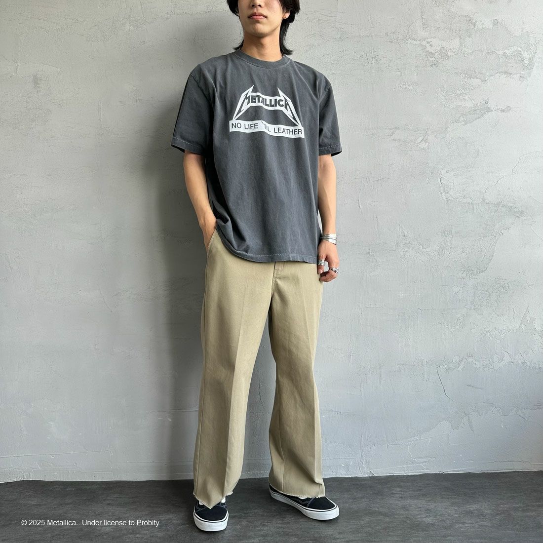 GOOD ROCK SPEED [グッドロックスピード] 別注 METALLICA ロックプリントTシャツ [INTN-029-JF] CHARCOAL &&モデル身長：179cm 着用サイズ：XL&&
