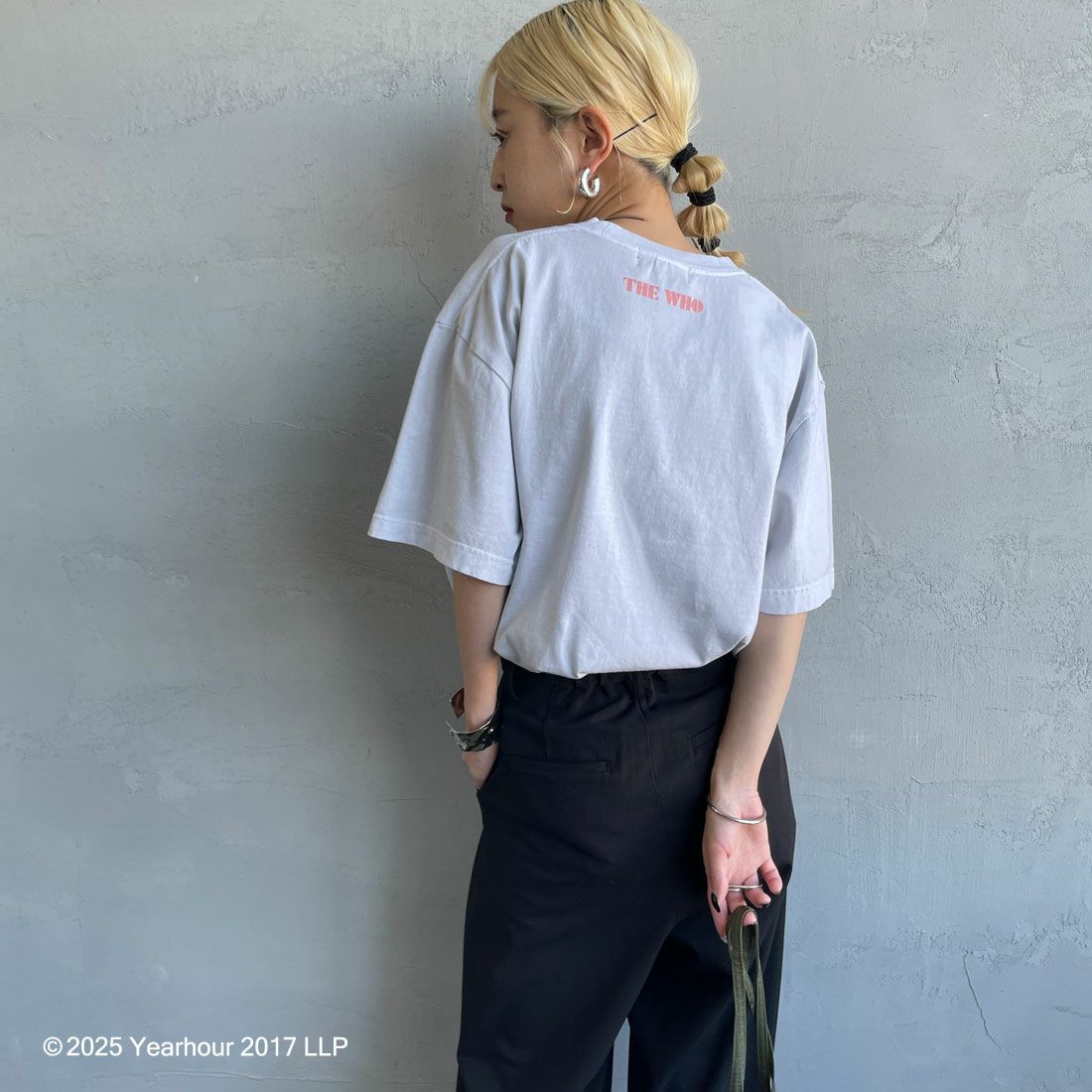 GOOD ROCK SPEED [グッドロックスピード] 別注 THE WHO ロックプリントTシャツ [INTN-033-JF] LT.GRAY &&モデル身長：150cm 着用サイズ：M&&