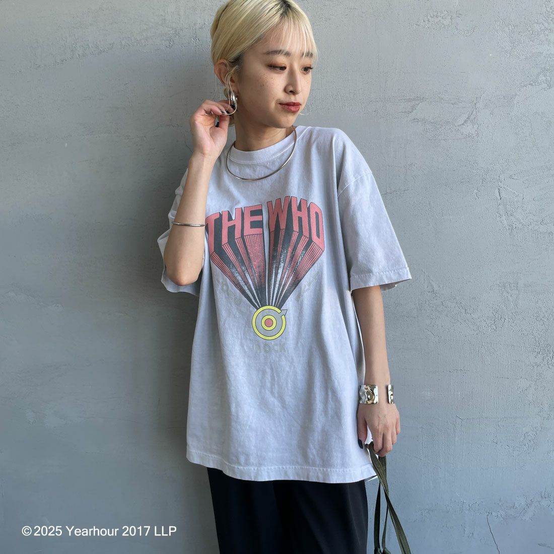 GOOD ROCK SPEED [グッドロックスピード] 別注 THE WHO ロックプリントTシャツ [INTN-033-JF] LT.GRAY &&モデル身長：150cm 着用サイズ：M&&