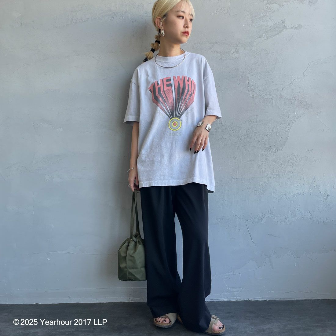 GOOD ROCK SPEED [グッドロックスピード] 別注 THE WHO ロックプリントTシャツ [INTN-033-JF] LT.GRAY &&モデル身長：150cm 着用サイズ：M&&