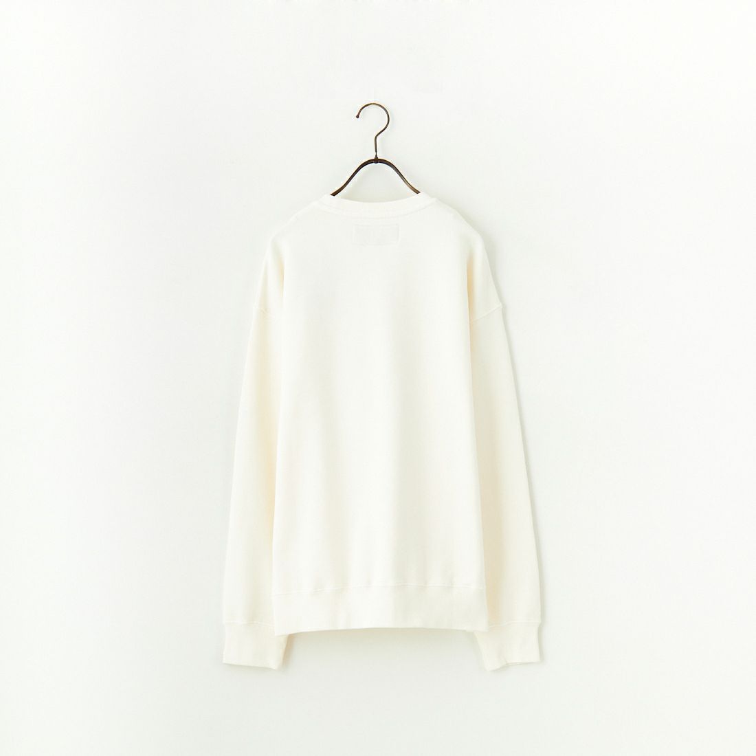 UNIVERSAL OVERALL [ユニバーサルオーバーオール] 別注 ピグメント染め ワンポイントロゴ刺繍クルーネックスウェット [U2511228IN-JF] IVORY