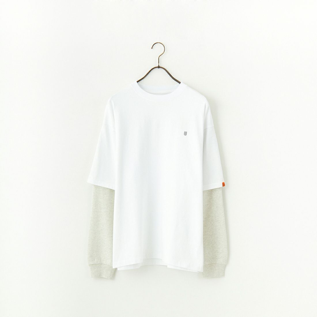 UNIVERSAL OVERALL [ユニバーサルオーバーオール] 別注 フェイクレイヤードカットソー [U2513220IN-JF] WHITE/OAT