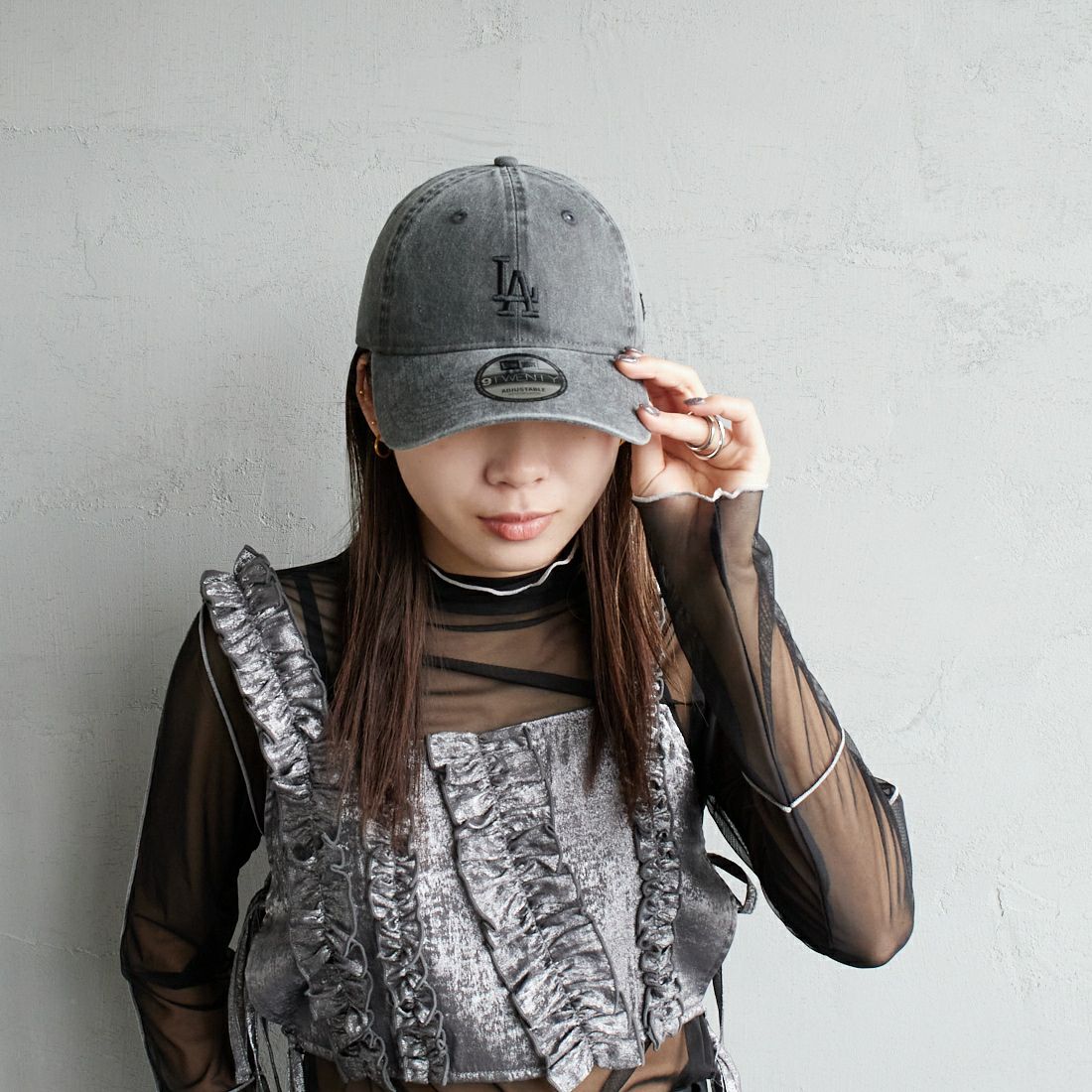 NEW ERA [ニューエラ] 別注 9TWENTY アシッドウォッシュ加工キャップ [14667311-JF] BLACK
