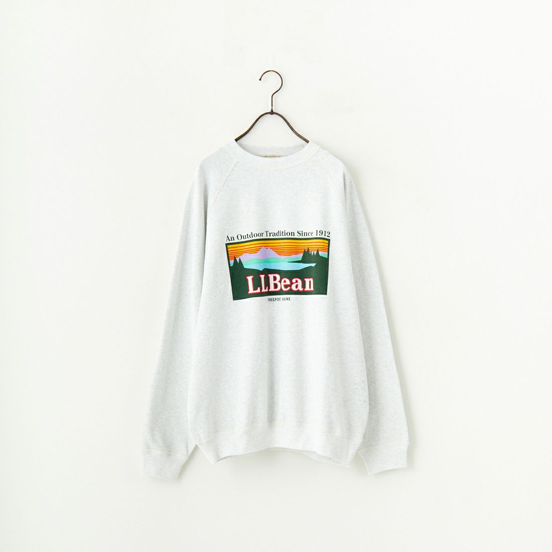 80s LLBean Freeport Maine ラグランプリントスウェット 80s LLBean Freeport Maine ラグランプリントスウェット M