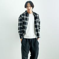 SLICK [スリック] オンブレチェック フランネルスリットシャツ