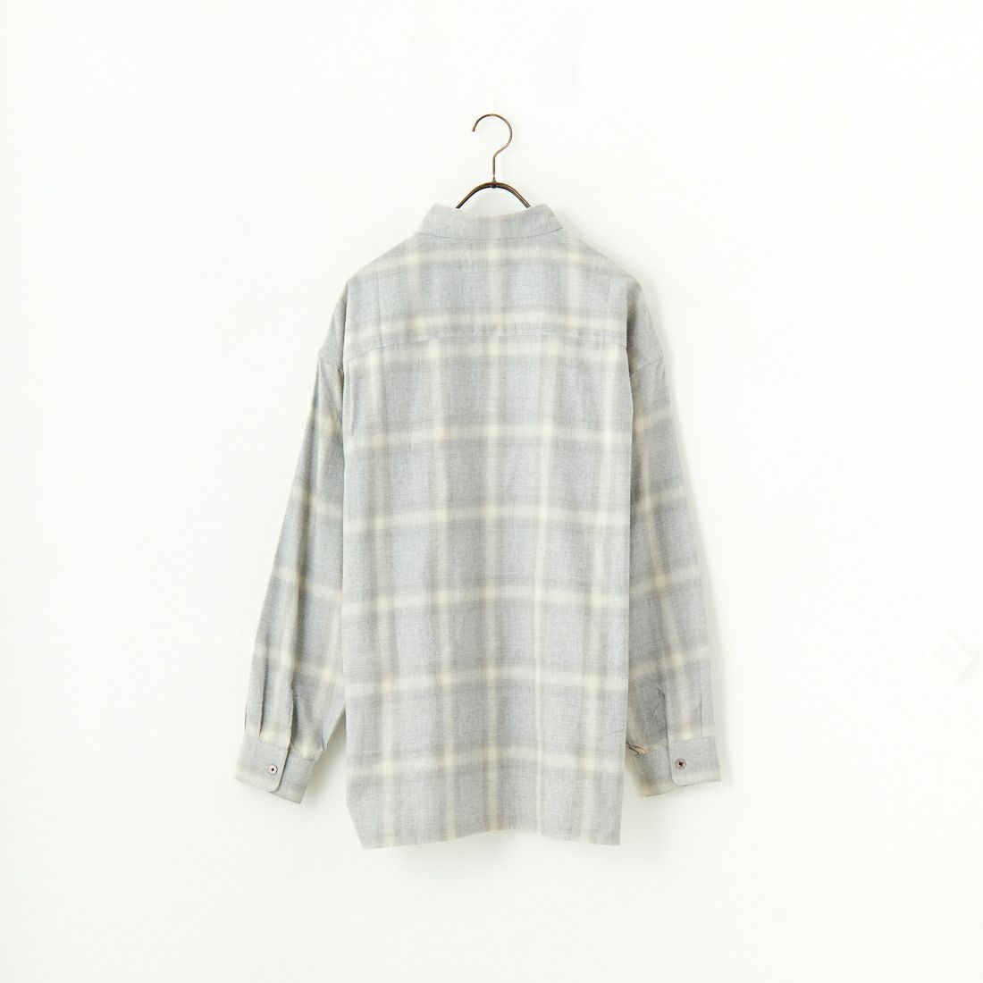 SLICK [スリック] オンブレチェック フランネルスリットシャツ [5155910] 801 H.GRAY