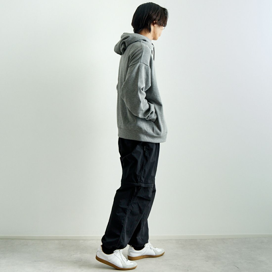 SLICK [スリック] ムートンジャージハイネックパーカー [5155930] 801 H.GRAY &&モデル身長：179cm 着用サイズ：2&&