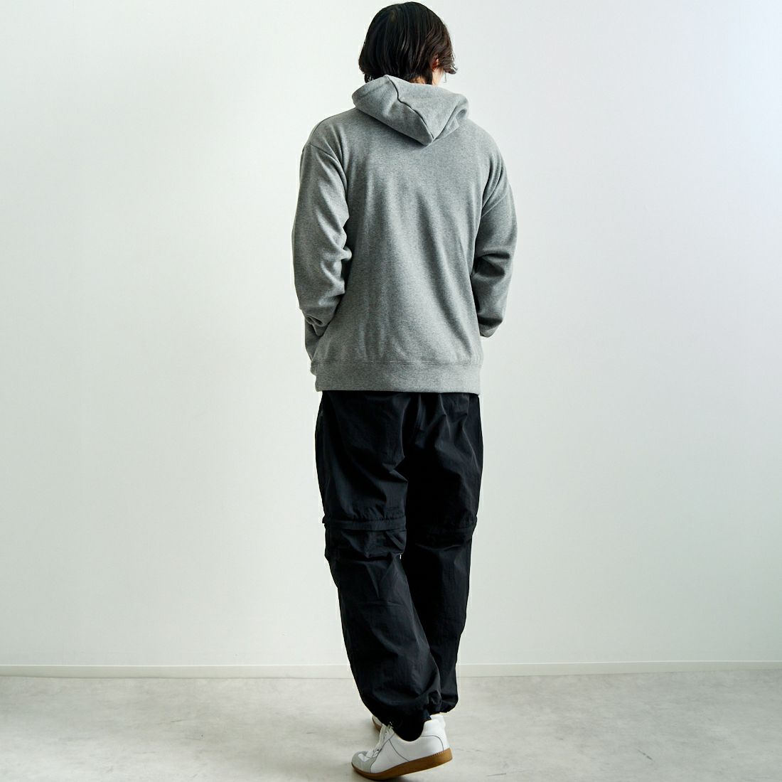 SLICK [スリック] ムートンジャージハイネックパーカー [5155930] 801 H.GRAY &&モデル身長：179cm 着用サイズ：2&&