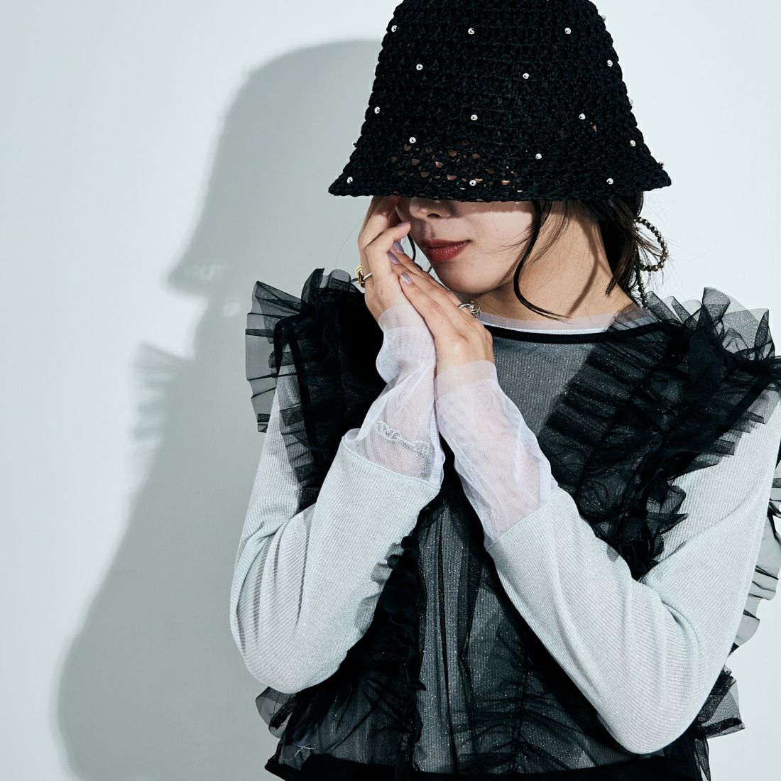 nenom [ネノム] 2WAY チュールフリルベスト [NE24122032] 09 BLACK