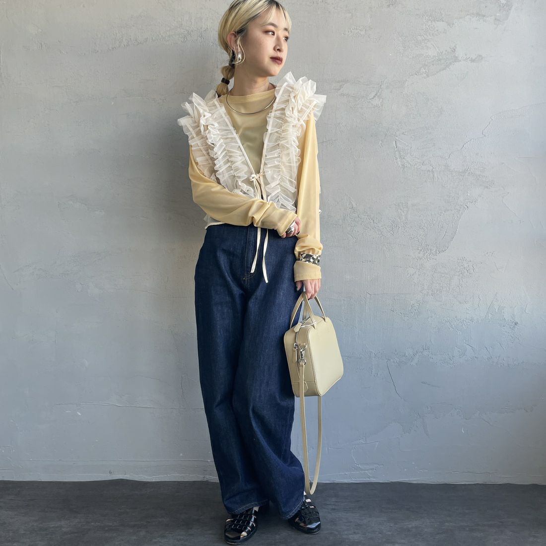 nenom [ネノム] 2WAY チュールフリルベスト [NE24122032] 09 BLACK